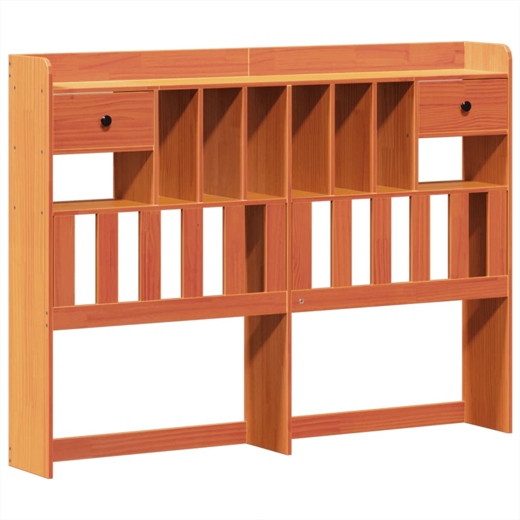 vidaXL Bed Frame without Mattress Wax Brown 150x200 cm King Size Solid Wood Pine 6