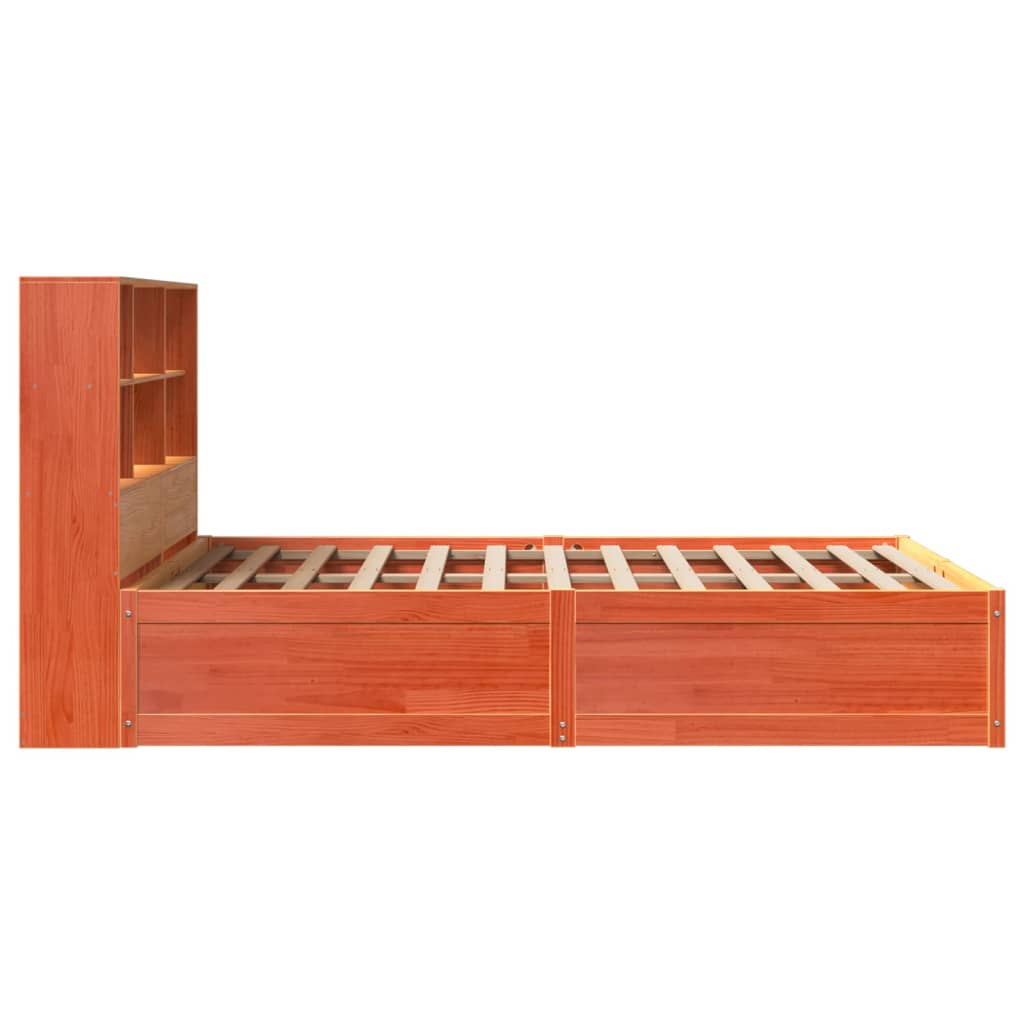vidaXL Bed Frame without Mattress Wax Brown 150x200 cm Solid Wood Pine 6