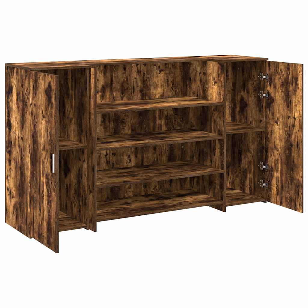 vidaXL Reception Desk Smoked Oak 180x50x103,5 cm Engineered Wood 6