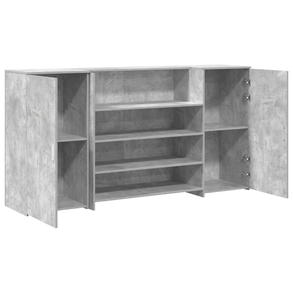 vidaXL Reception Desk Concrete Grey 200x50x103,5 cm Engineered Wood 6