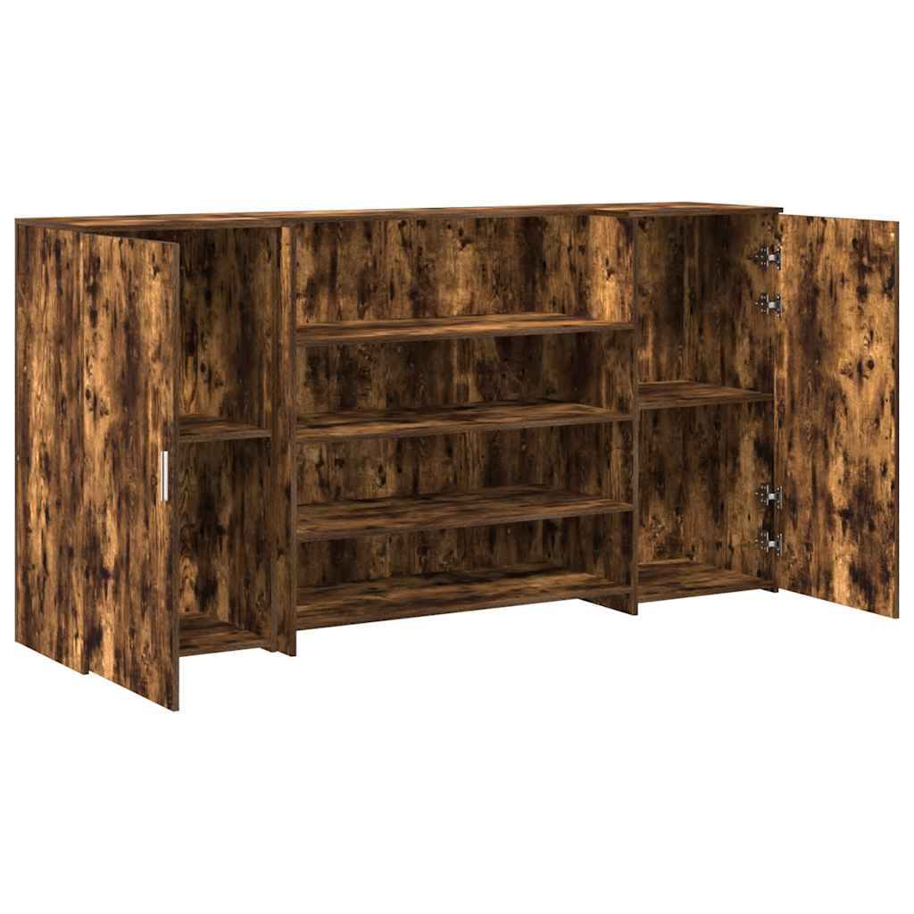 vidaXL Reception Desk Smoked Oak 200x50x103,5 cm Engineered Wood 6