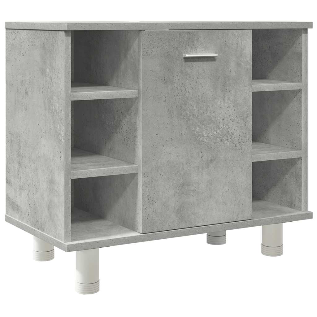 vidaXL 3 Piece Bathroom Furniture Set Concrete Grey Engineered Wood 6