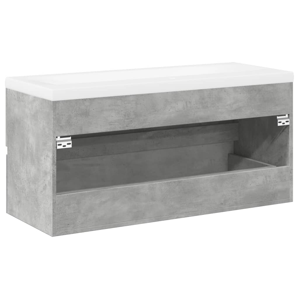 vidaXL 2 Piece Bathroom Furniture Set Concrete Grey Engineered Wood 6