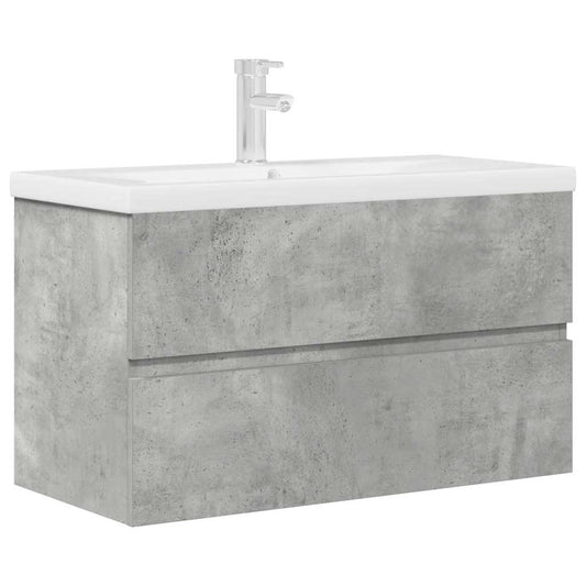 vidaXL 2 Piece Bathroom Furniture Set Concrete Grey Engineered Wood 2