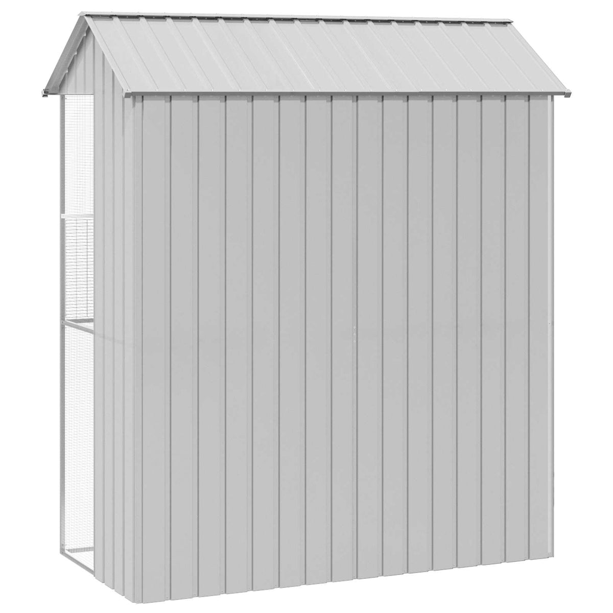 vidaXL Bird Cage with Storage Grey 215 x 110 x 247 cm Galvanised Steel 6