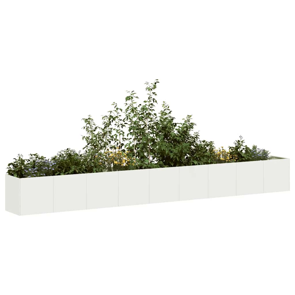 Planter 360x40x40 cm Cold-rolled Steel White