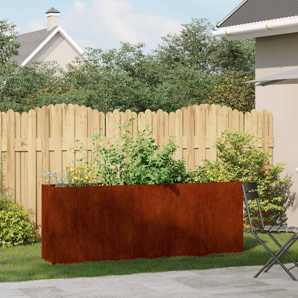 Planter 200x40x80 cm Cold-rolled Steel Weathering steel