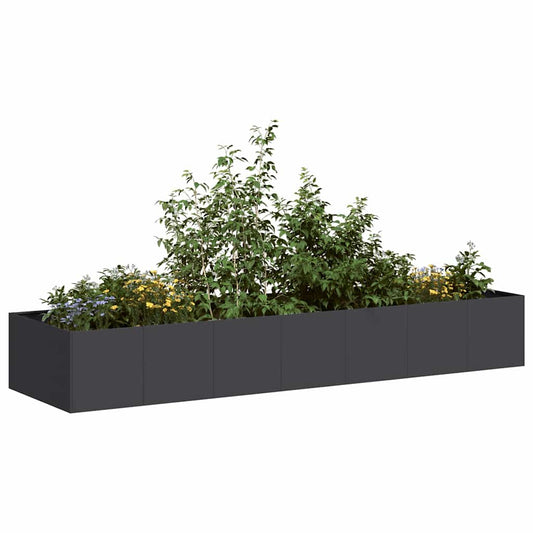 Planter 280x80x40 cm Steel Black