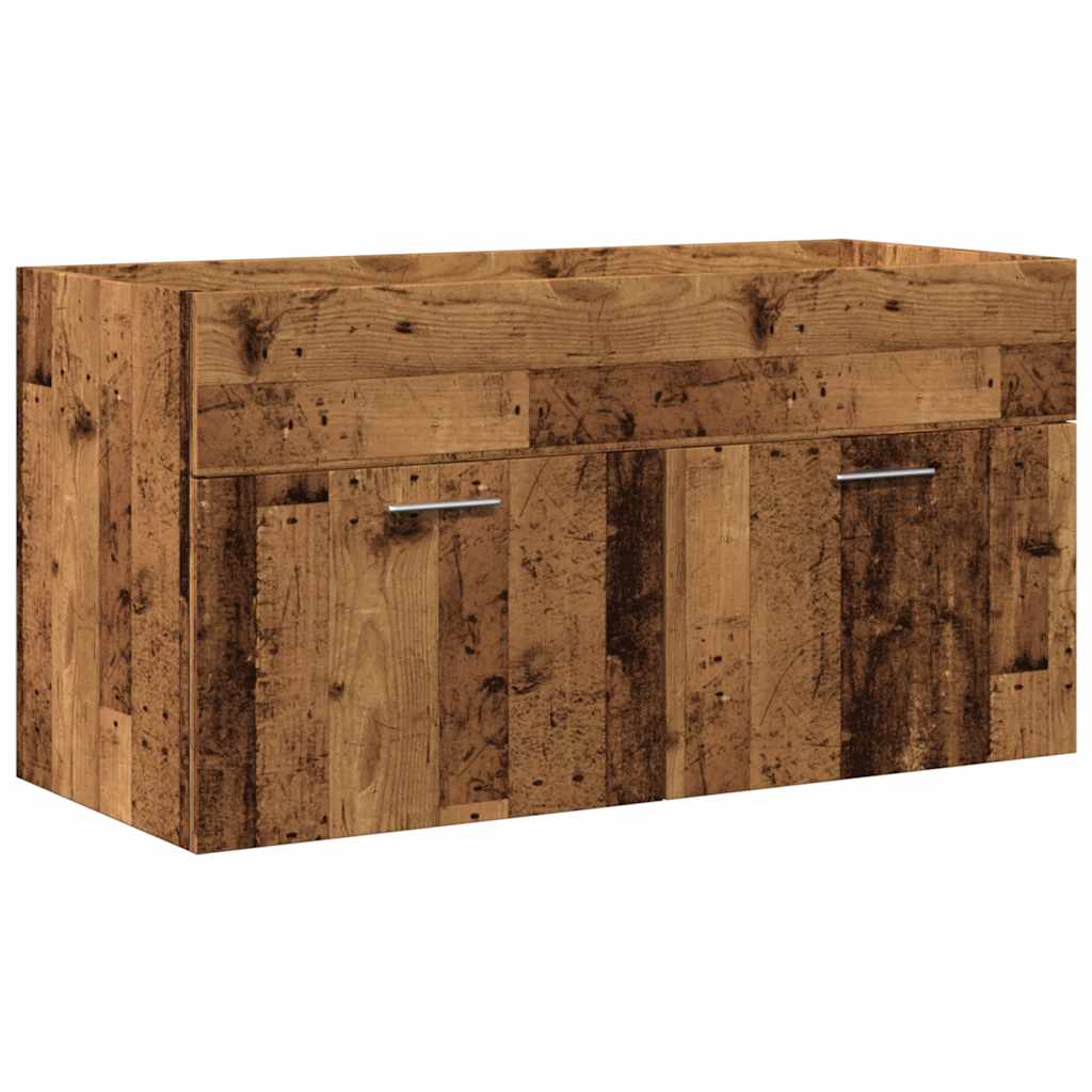 vidaXL 3 Piece Bathroom Furniture Set Old Wood Engineered Wood 6