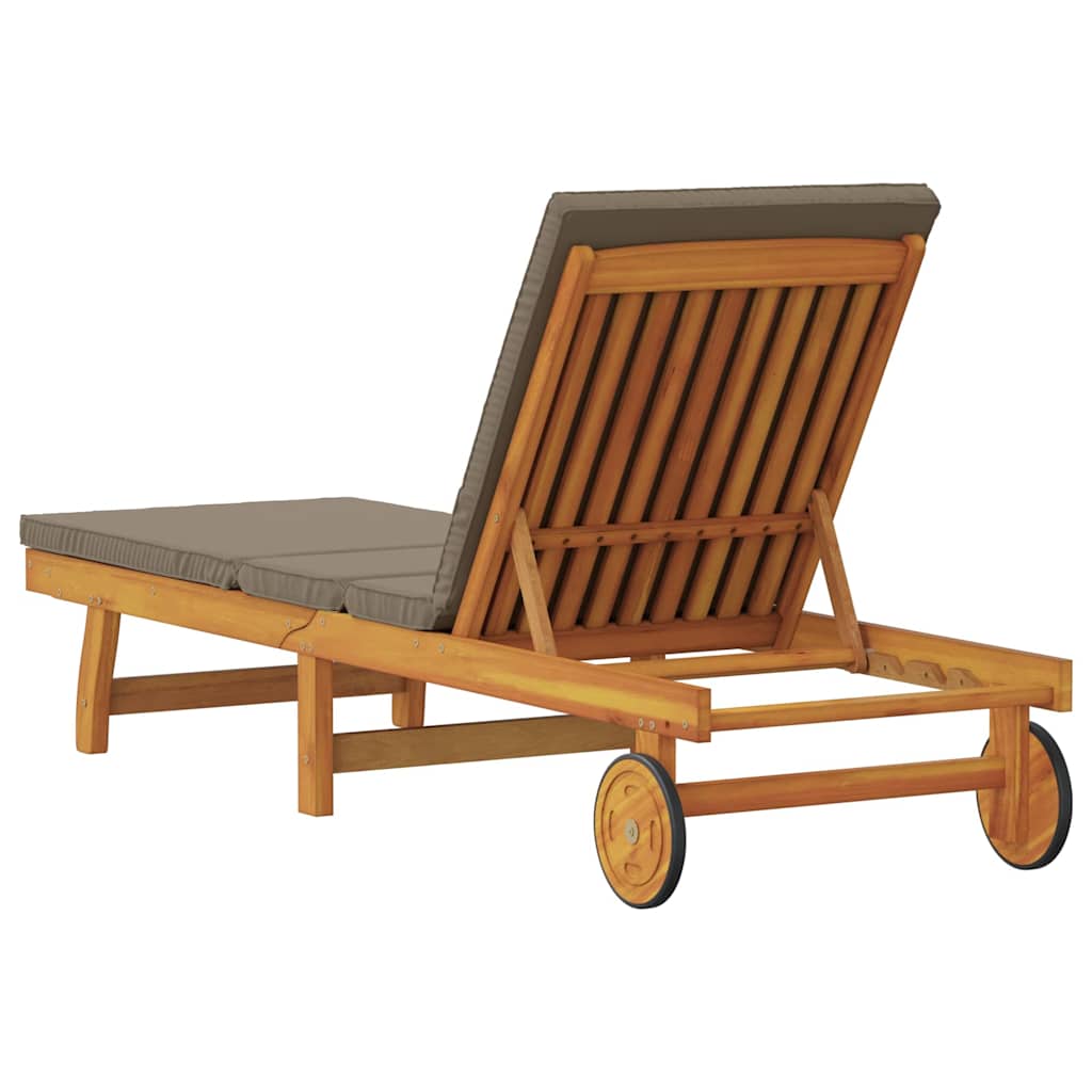 vidaXL Sun Lounger Solid Acacia Wood Brown 6