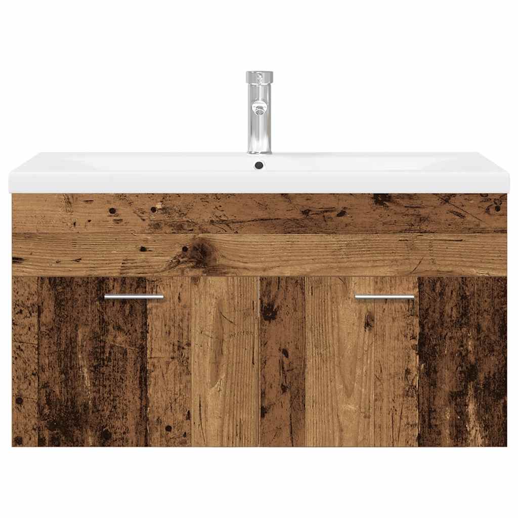vidaXL Sink Cabinet with Built-in Basin Old Wood Engineered Wood 6
