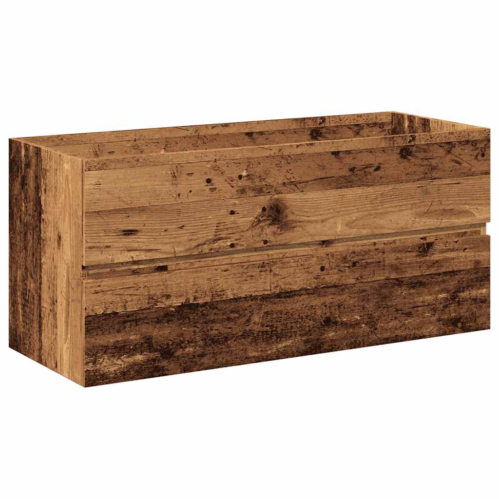 vidaXL Sink Cabinet with Built-in Basin Old Wood 6