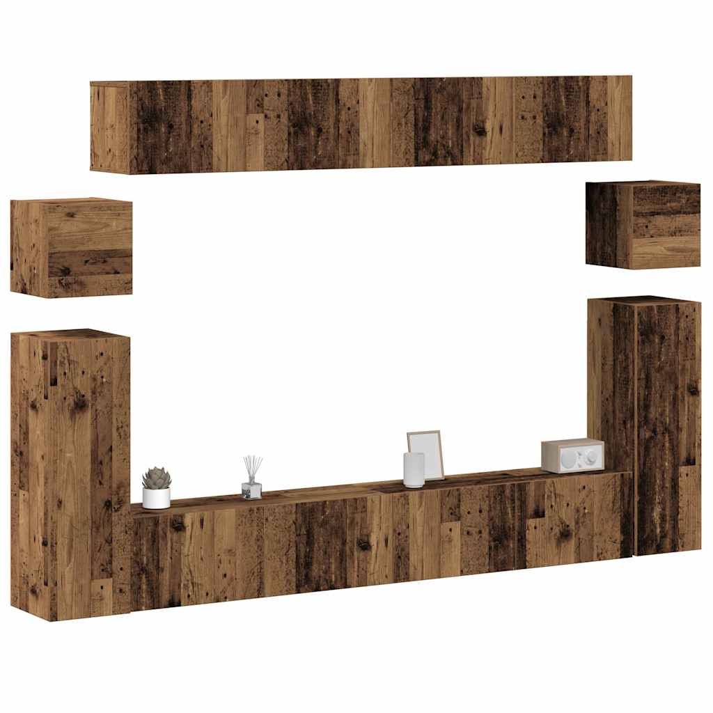vidaXL TV Cabinet Set Engineered Wood 8 pcs Width 100 cm