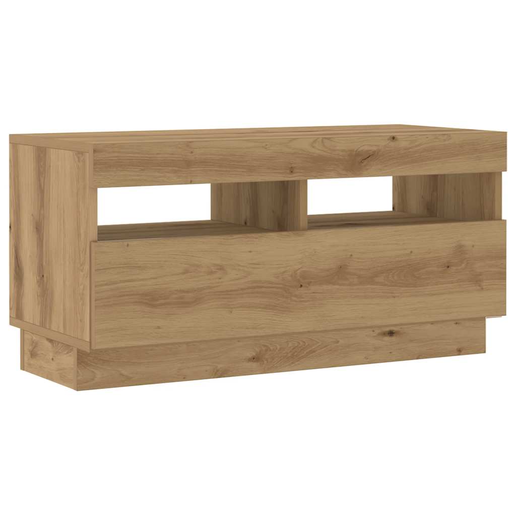 vidaXL TV Cabinet with LED Lights Artisan Oak 260x35x40 cm 6
