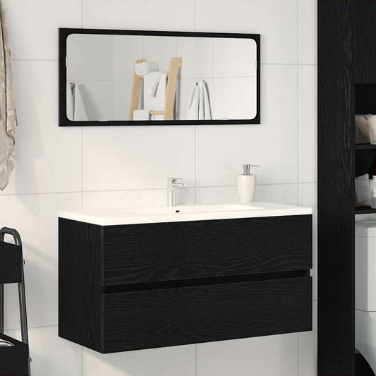 Sink Cabinet 90x38.5x45 cm Engineered Wood Black oak