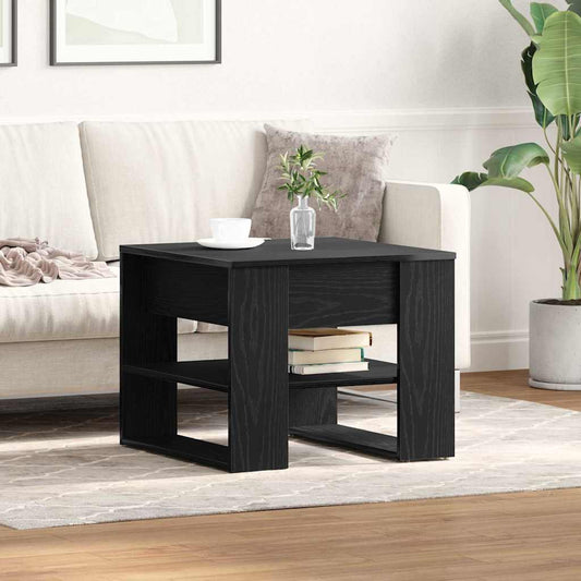 Coffee Table 55,5x55x45 cm Engineered Wood Black oak