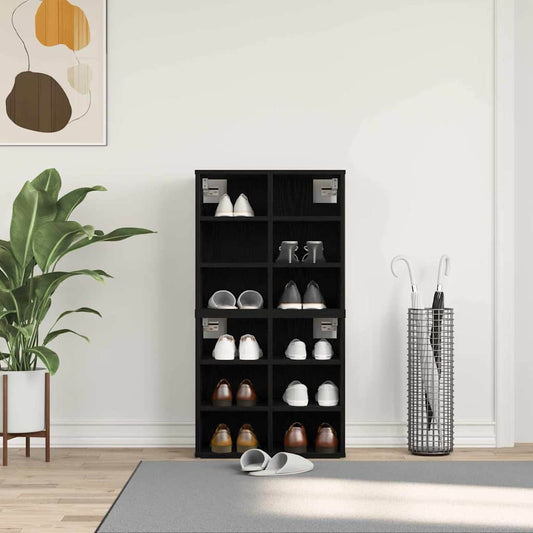 Shoe Cabinets 52.5x30x50 cm 2 pcs Black oak