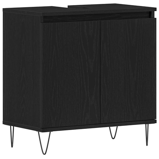 Bathroom Cabinet 58x33x60 cm Engineered Wood Black oak