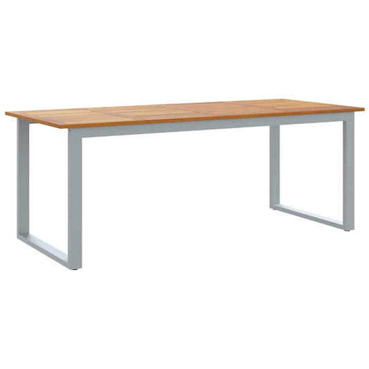 vidaXL Garden Table Grey 200 x 90 x 75 cm Solid Acacia Wood 2