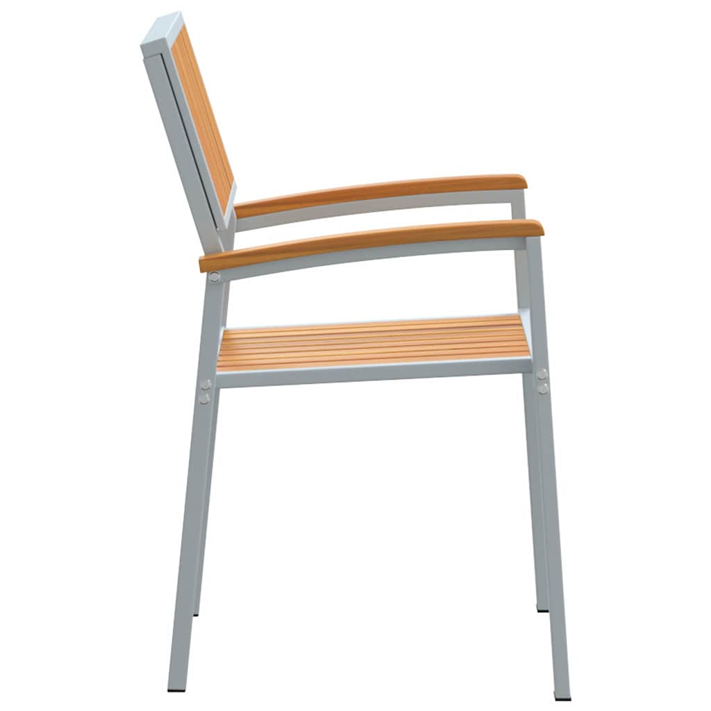 vidaXL Stacking Chair 4 pcs Brown Solid Acacia Wood Stackable 6