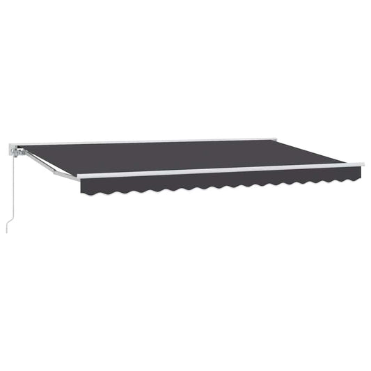 Manual Awning 4 x 2 m Sand 100% Polyester Drop 2 m Width 4 m Anthracite (white frame)
