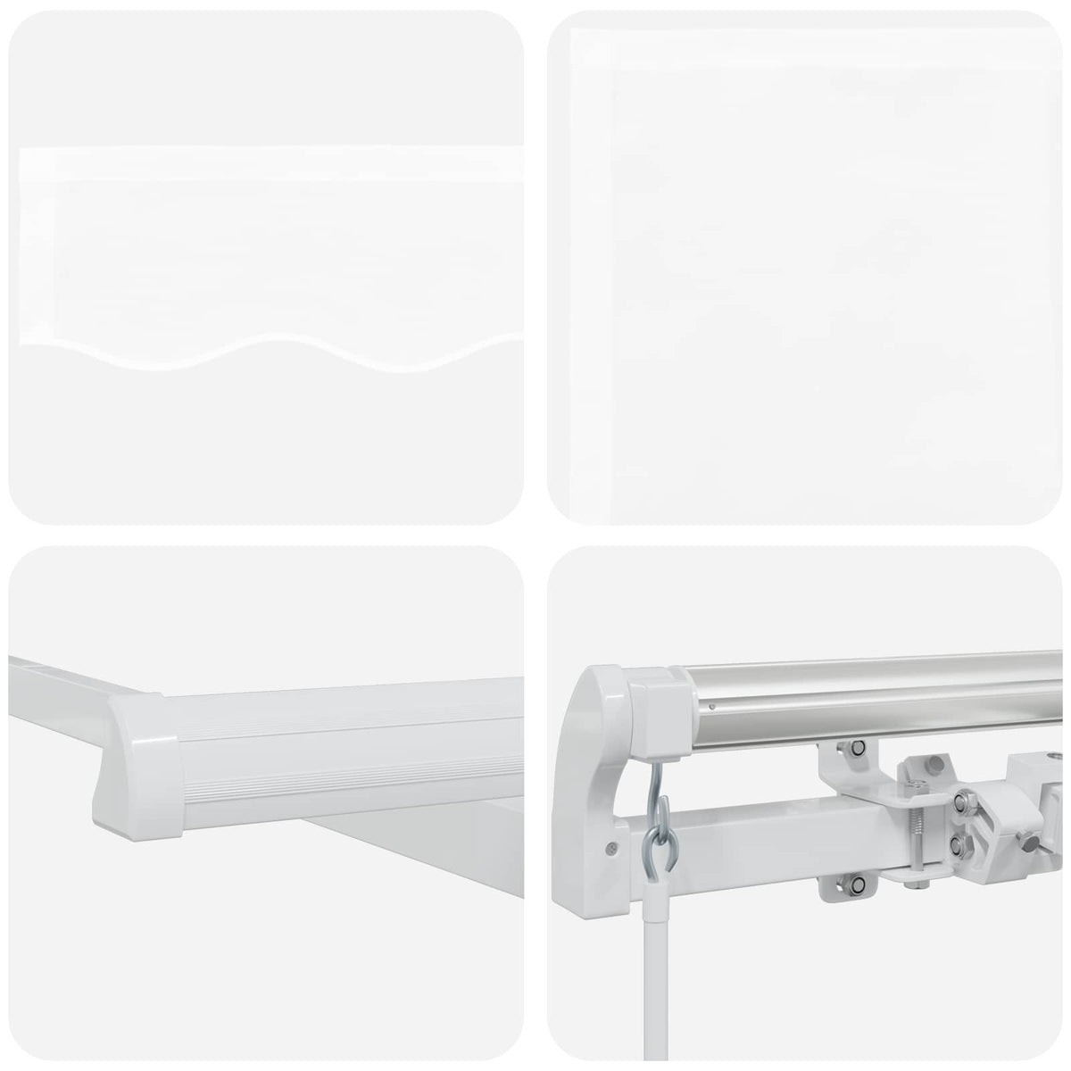 vidaXL Retractable Awning White 300 x 250 x 165 cm 6