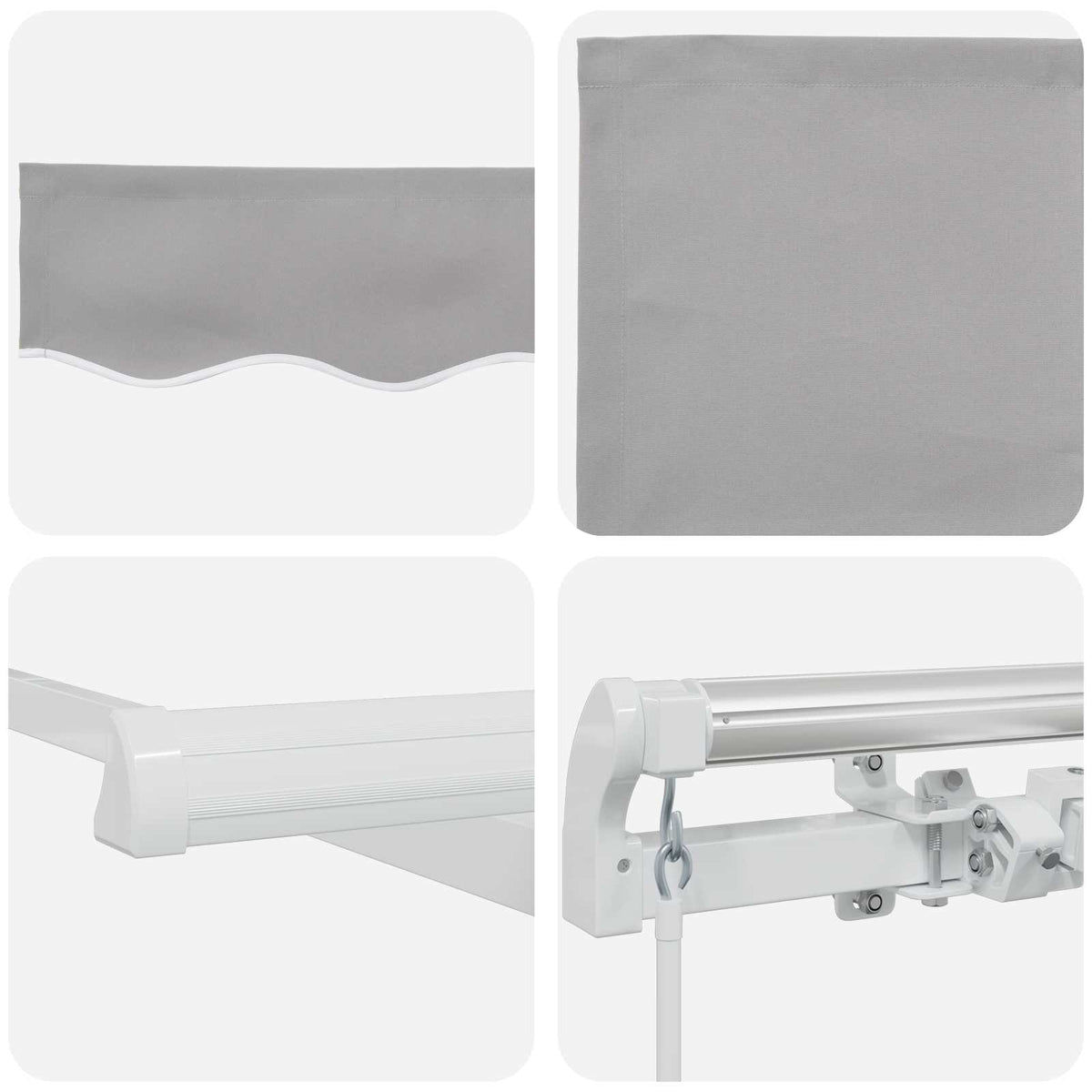 vidaXL Retractable Awning Light Grey 300 x 250 x 165 cm 6