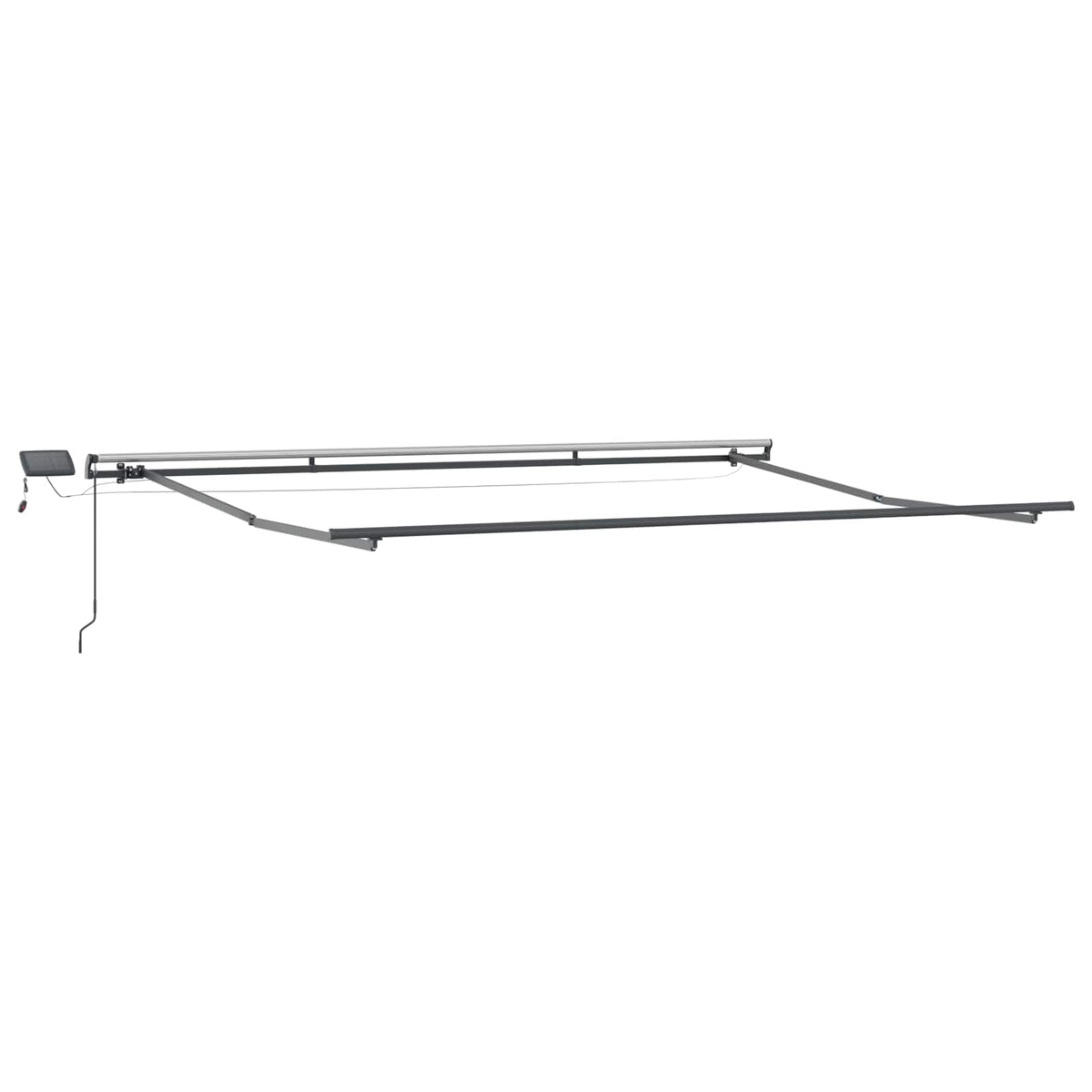 Manual Awning with Solar LED 4.5 x 3.5 m with Anthracite Frame Drop 350 cm Width 450 cm Yellow/orange/white