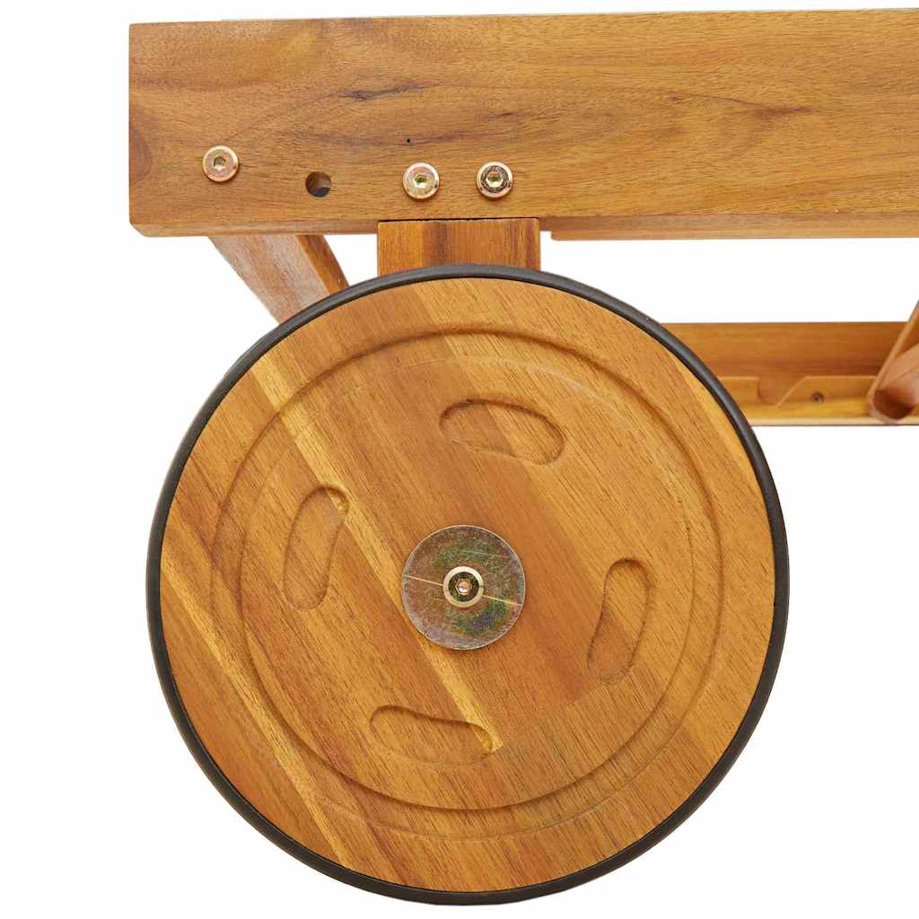 vidaXL Sun Lounger 2 pcs Solid Acacia Wood Red 6