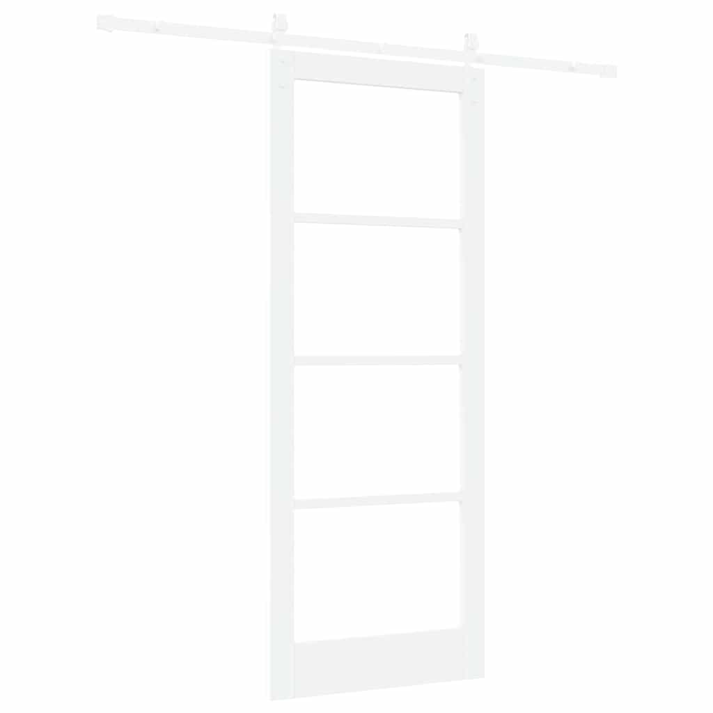 vidaXL Sliding Door ORKDAL White 83 x 211 cm Solid Pine Wood and Glass 6