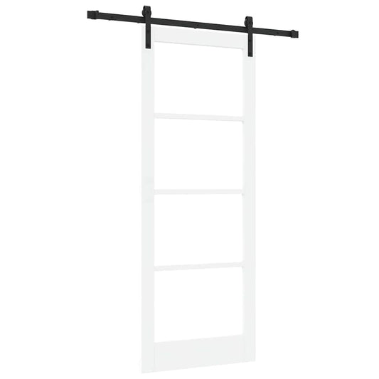 vidaXL Sliding Door ORKDAL White 83 x 211 cm Solid Pine Wood and Glass 2