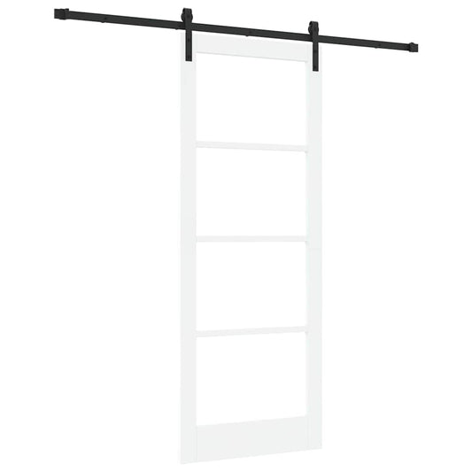 vidaXL Sliding Door ORKDAL White 83 x 211 cm Solid Pine Wood and Glass 2