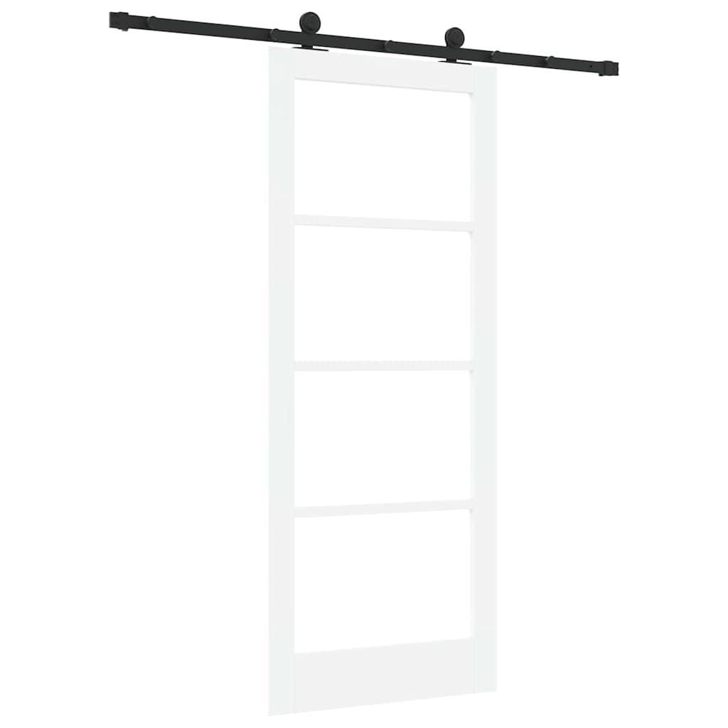 vidaXL Sliding Door ORKDAL 83 x 202 cm Solid Pine Wood and Glass 6