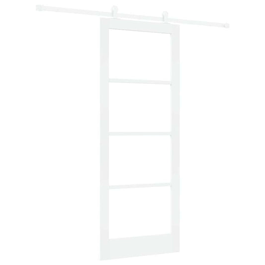 vidaXL Sliding Door ORKDAL 83 x 211 cm Solid Pine Wood and Glass White 2