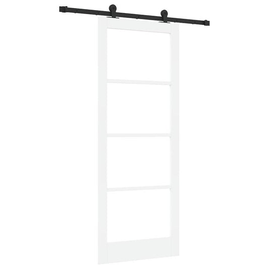 vidaXL Sliding Door ORKDAL White 83 x 211 cm Solid Pine Wood and Glass 2