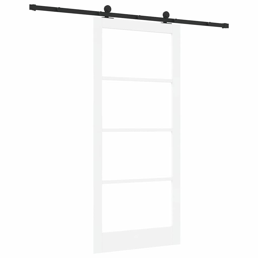 vidaXL Sliding Door ORKDAL White 93 x 211 cm Solid Pine Wood and Glass 6