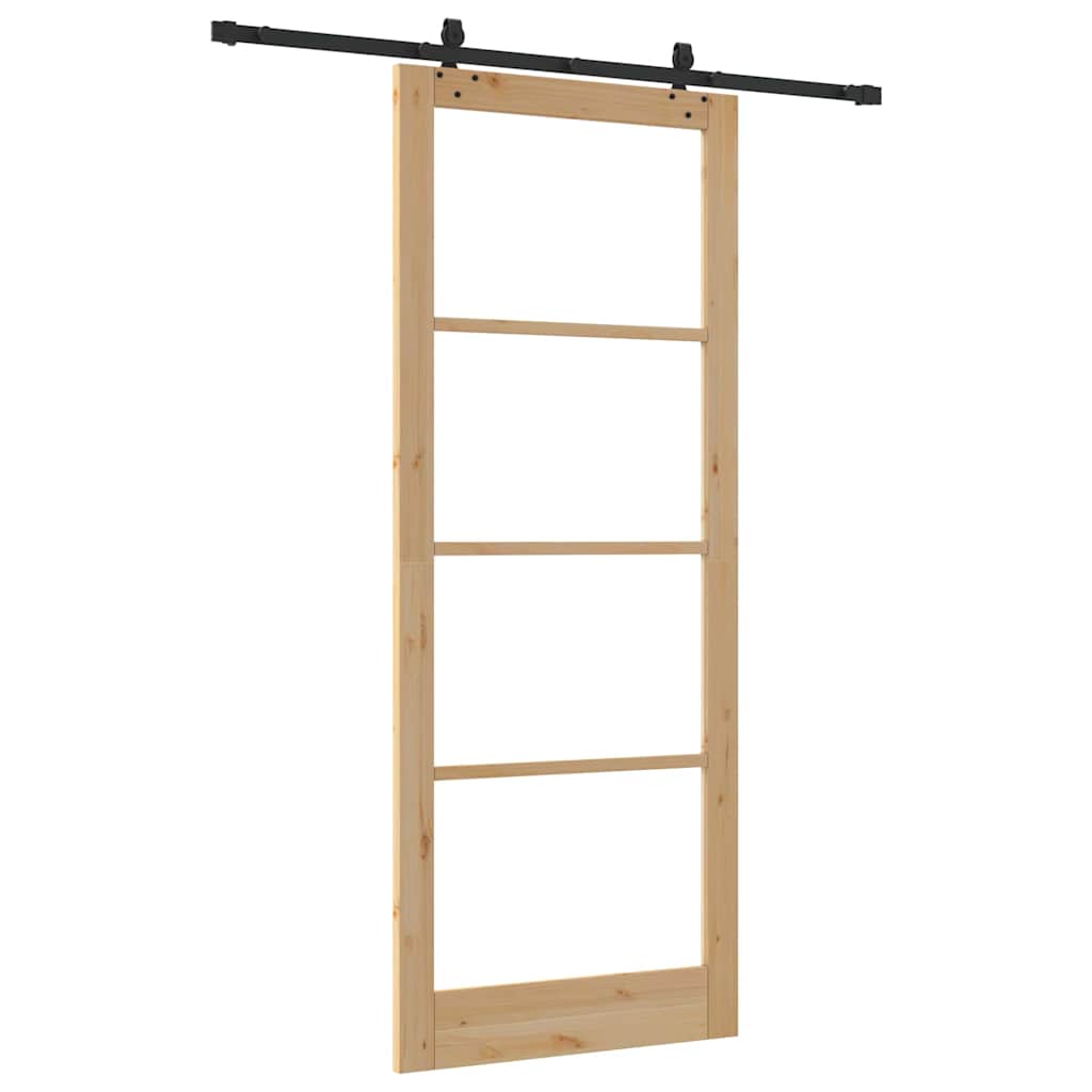 vidaXL Sliding Door ORKDAL 93 x 232 cm Solid Pine Wood and Glass 6