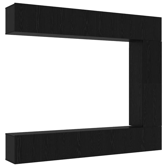 TV Cabinet Set Engineered Wood Width 100 cm Black oak 5