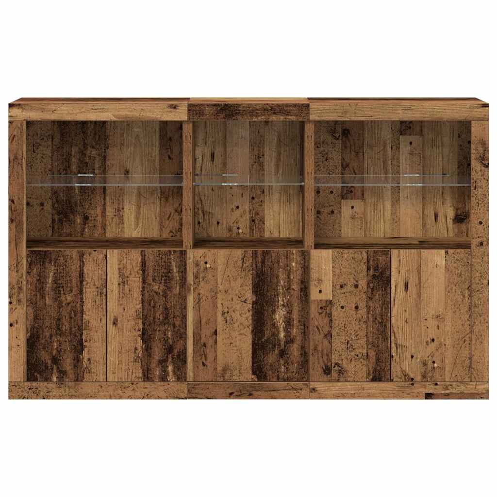 vidaXL LED Sideboard Old Wood 162 x 37 x 100 cm Engineered Wood 6