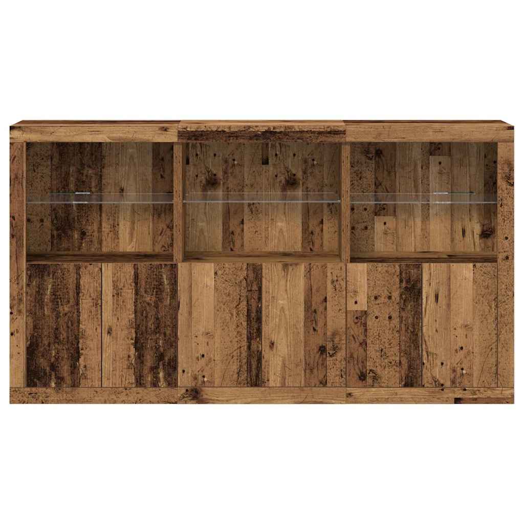 vidaXL LED Sideboard Old Wood 181.5 x 37 x 100 cm Engineered Wood 6