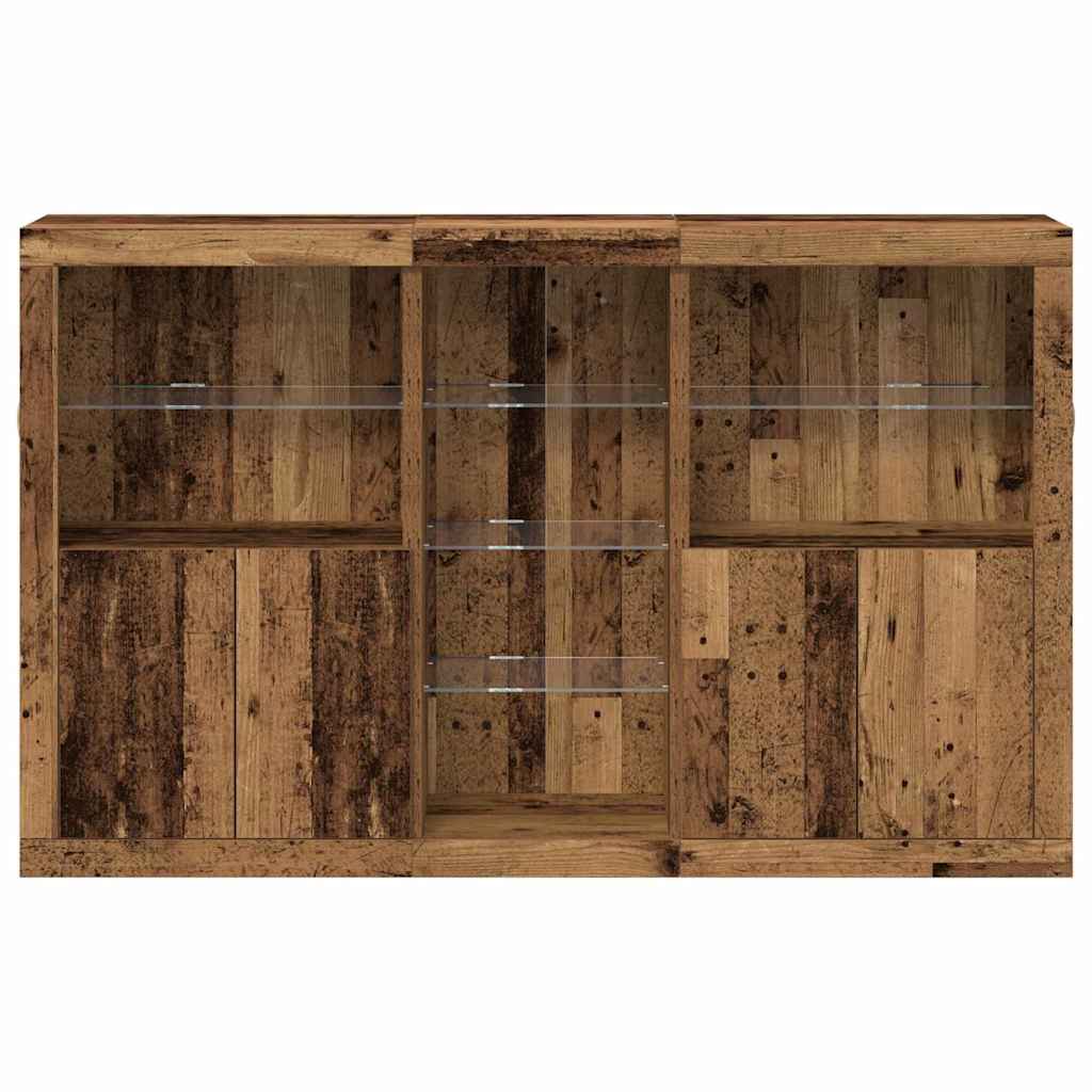 vidaXL LED Sideboard Old Wood 162 x 37 x 100 cm Engineered Wood 6