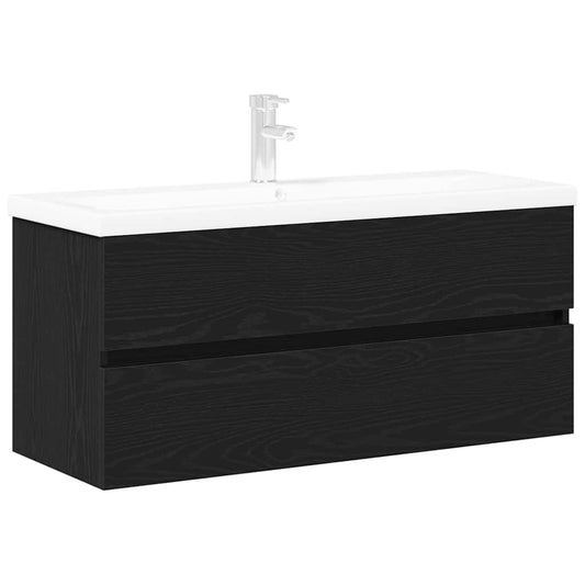 vidaXL Bathroom Sink Cabinet Black Oak 90 x 39 x 62 cm Engineered Wood 2