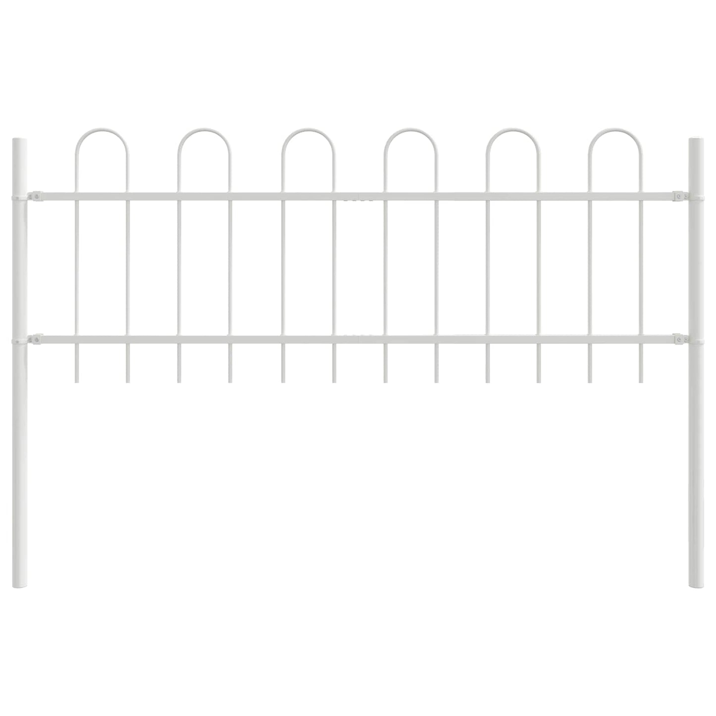 vidaXL Garden Fence BOXTEL 5 pcs 8.5 x 0.6 m Powder-coated Steel White 6