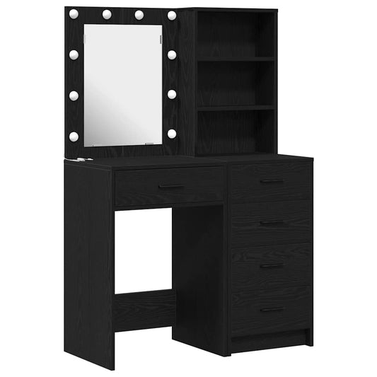 Dressing Table 2 pcs Brown 50 x 41 x 135 cm Engineered Wood Black oak