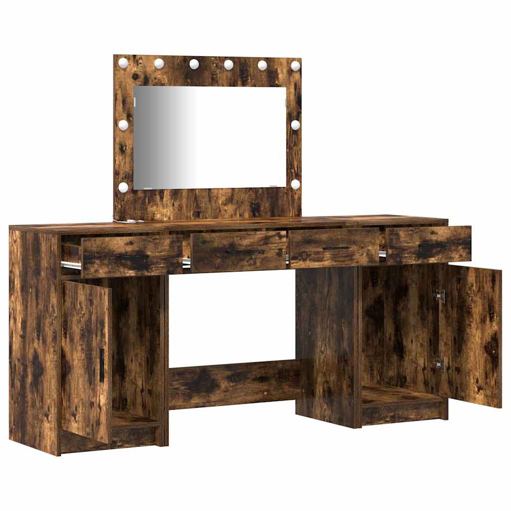 vidaXL Dressing Table 3 pcs Brown 78.5 x 41 x 135 cm Engineered Wood 6