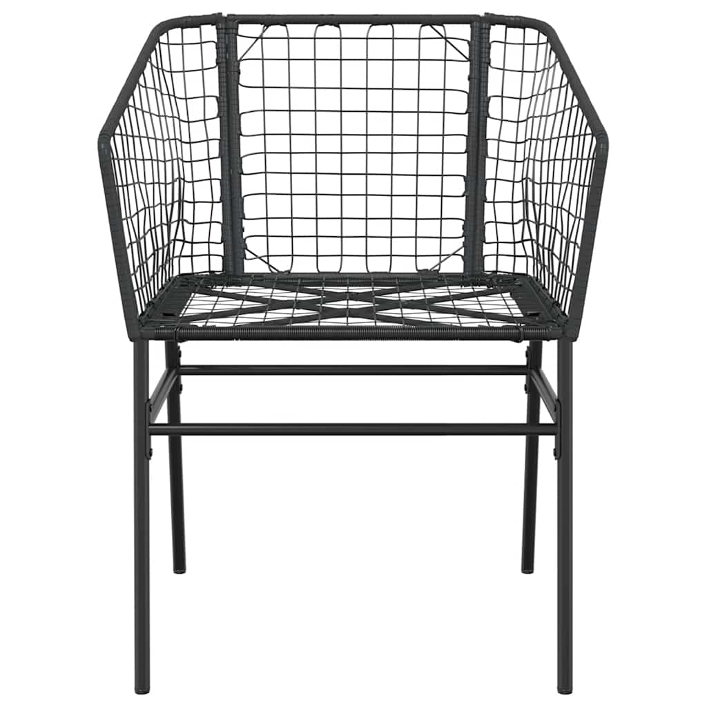 vidaXL 5 Piece Garden Dining Set Black Poly Rattan Glass 6