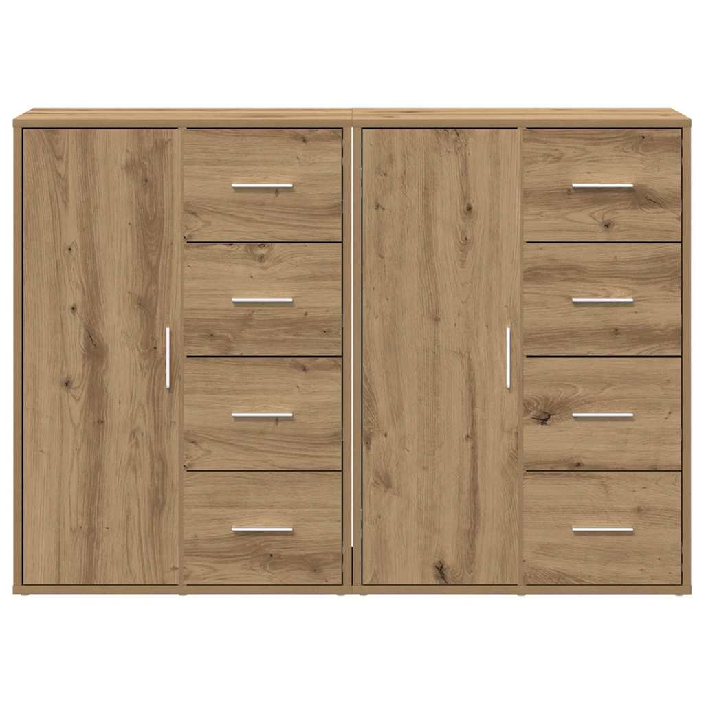 vidaXL Sideboard 2 pcs Artisan Oak 60 x 31 x 84 cm Engineered Wood 6