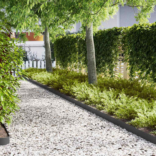 Lawn Edging 100 x 0.05 x 15 cm Cold Rolled Steel 100 x 15 cm 50 pcs Black