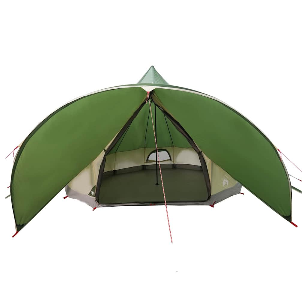 vidaXL Teepee Tent 7-Person 7-Person Green and Grey 6
