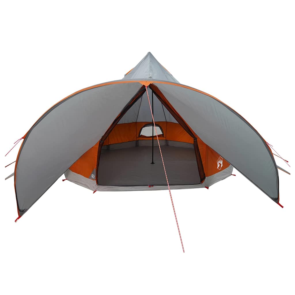 vidaXL Teepee Tent 7-Person 7-Person Grey and Orange 6